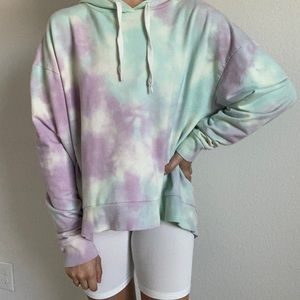 Oversized pastel tie dye hoodie